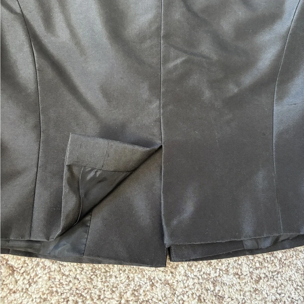 Talbot's Pure Silk One Button Blazer Jacket Cropped Black Size 6 - Picture 6 of 11